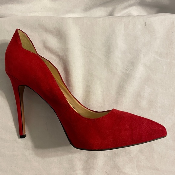 Authentic Jessica Simpson Suede Red High Heels Size 10 - Picture 9 of 10